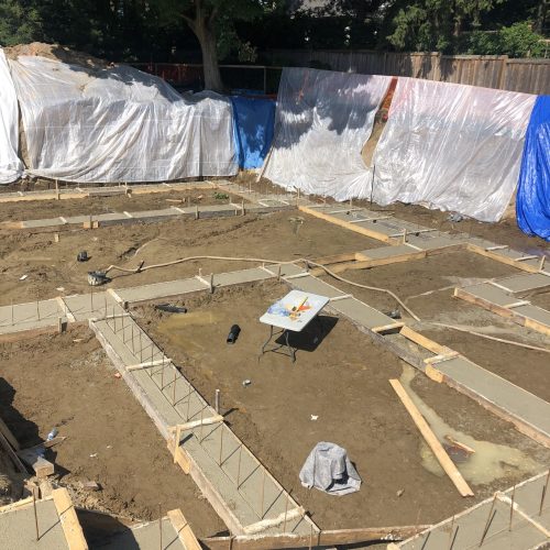 Form and pour footings